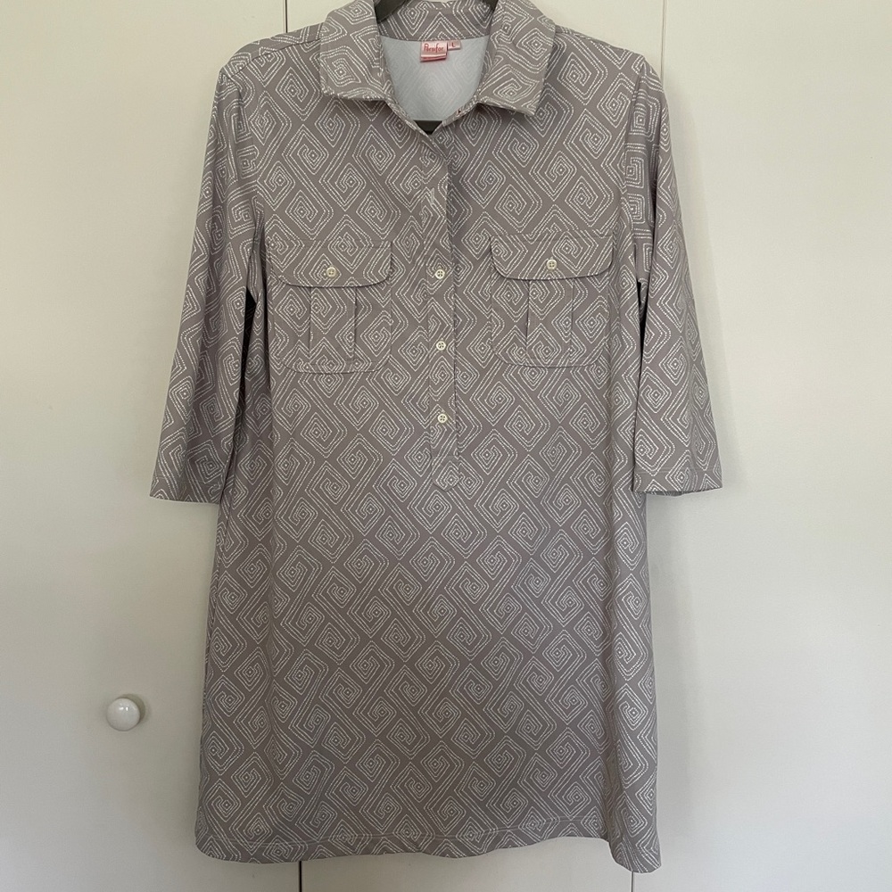 Gray Geometric Patterned Dress | L
